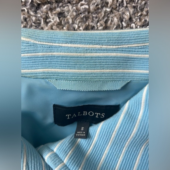 Talbots robin egg blue nautical button up jacket size small - Picture 13 of 13
